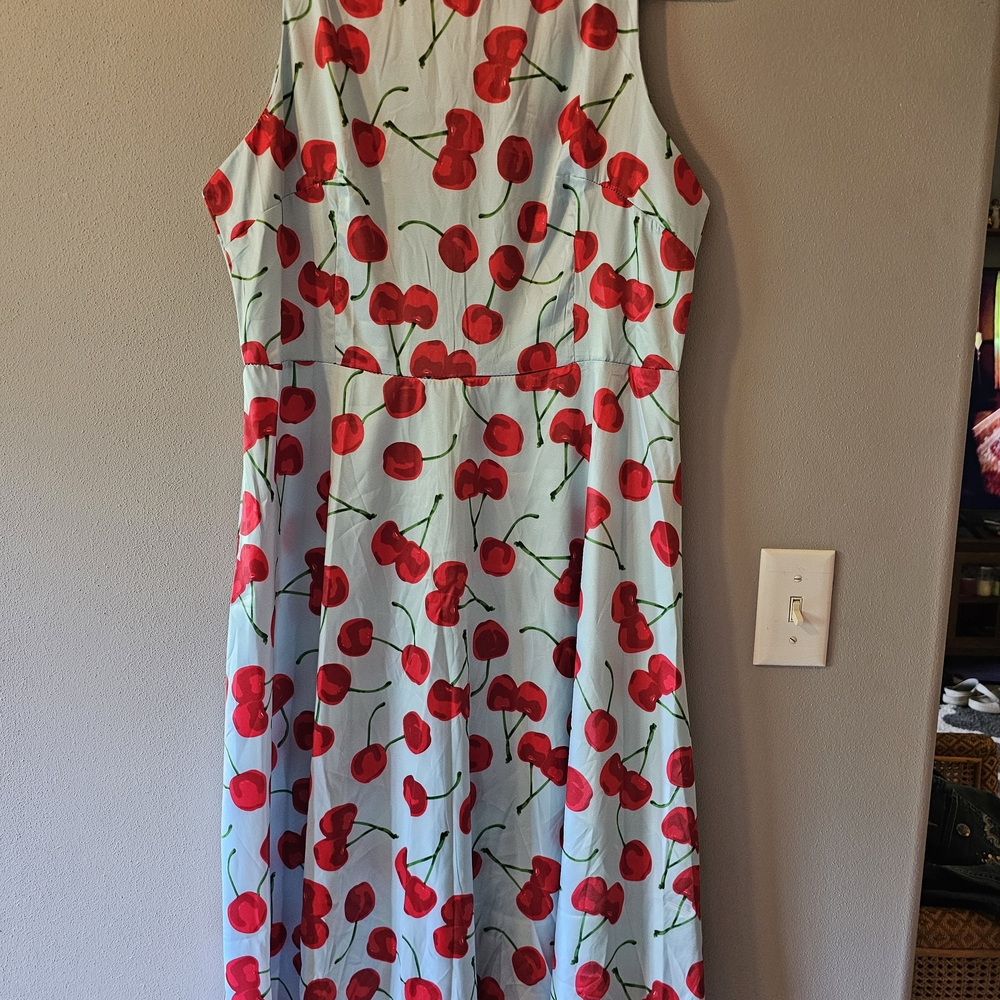 Cherry Print Sleeveless Dress